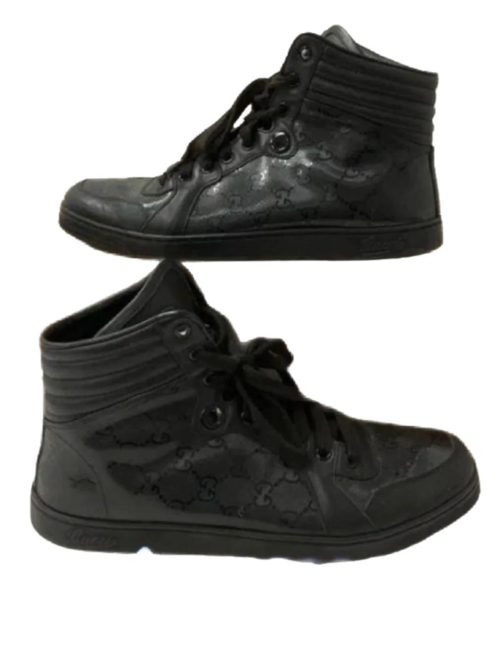 Gucci Authenticated Men's 224778 Black Sneakers Size 6.5 G